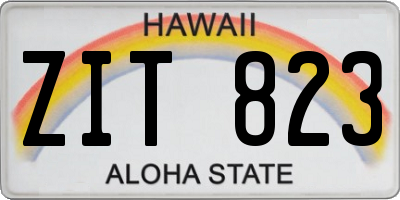 HI license plate ZIT823