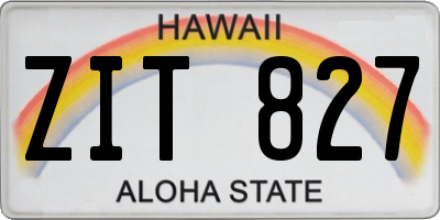 HI license plate ZIT827