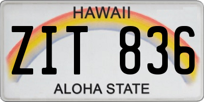 HI license plate ZIT836