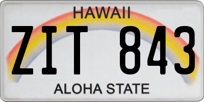 HI license plate ZIT843