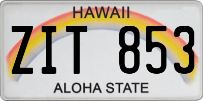 HI license plate ZIT853