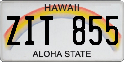 HI license plate ZIT855