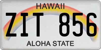 HI license plate ZIT856