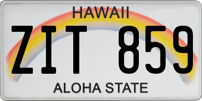 HI license plate ZIT859