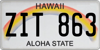 HI license plate ZIT863