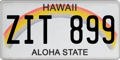 HI license plate ZIT899