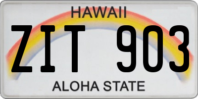 HI license plate ZIT903
