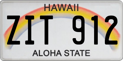 HI license plate ZIT912