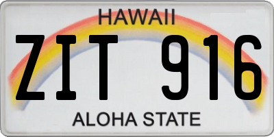 HI license plate ZIT916