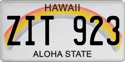 HI license plate ZIT923