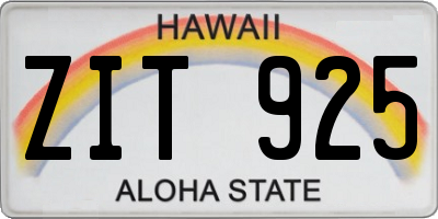 HI license plate ZIT925