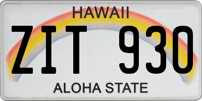 HI license plate ZIT930