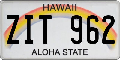 HI license plate ZIT962