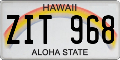 HI license plate ZIT968