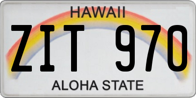 HI license plate ZIT970