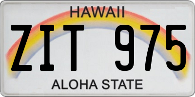 HI license plate ZIT975