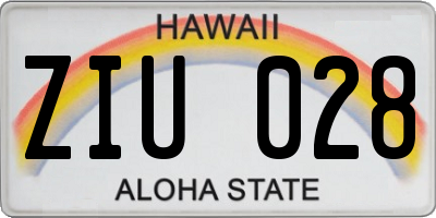 HI license plate ZIU028