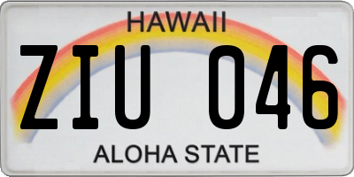 HI license plate ZIU046