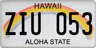 HI license plate ZIU053