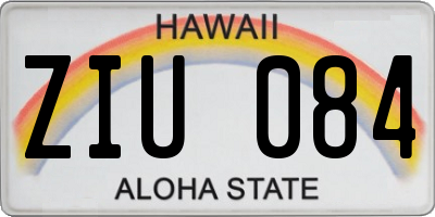 HI license plate ZIU084