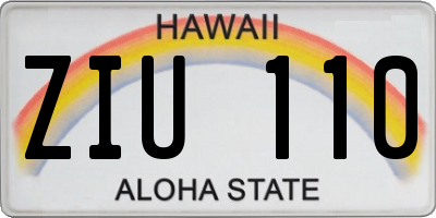 HI license plate ZIU110