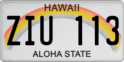HI license plate ZIU113