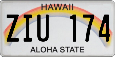 HI license plate ZIU174