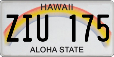 HI license plate ZIU175
