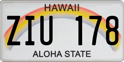 HI license plate ZIU178
