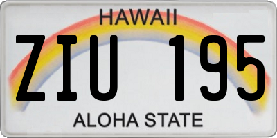 HI license plate ZIU195