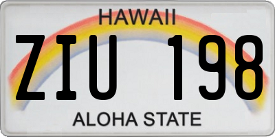 HI license plate ZIU198