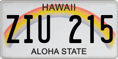 HI license plate ZIU215