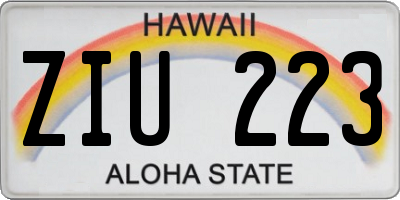 HI license plate ZIU223