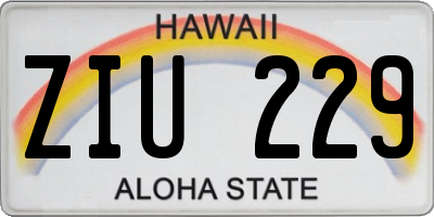 HI license plate ZIU229