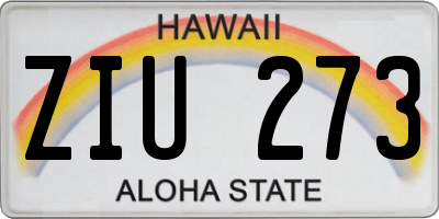 HI license plate ZIU273
