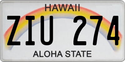 HI license plate ZIU274