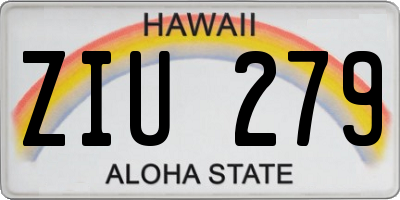 HI license plate ZIU279