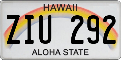 HI license plate ZIU292