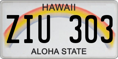HI license plate ZIU303