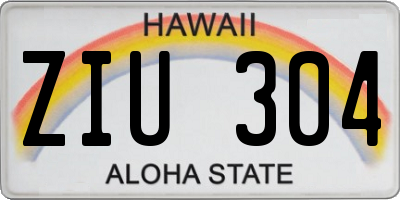 HI license plate ZIU304