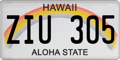 HI license plate ZIU305