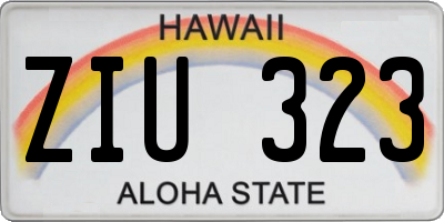 HI license plate ZIU323