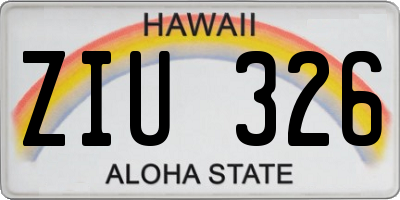 HI license plate ZIU326