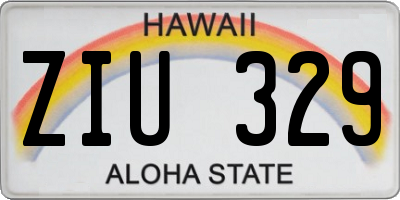 HI license plate ZIU329