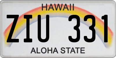 HI license plate ZIU331