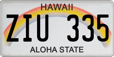 HI license plate ZIU335