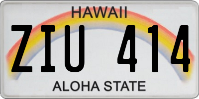 HI license plate ZIU414