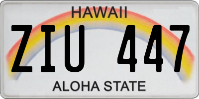HI license plate ZIU447