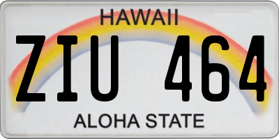 HI license plate ZIU464