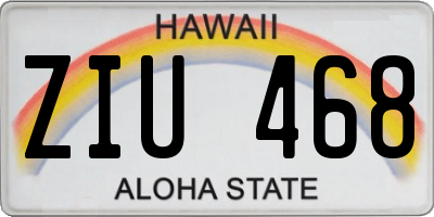 HI license plate ZIU468